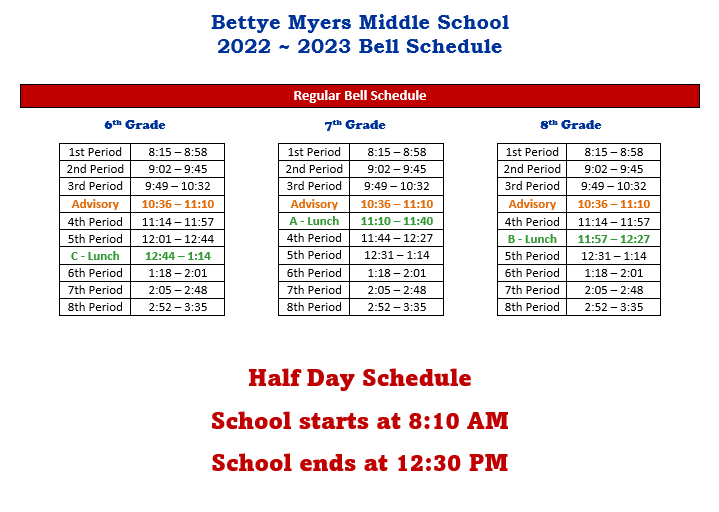 Bell Schedule
